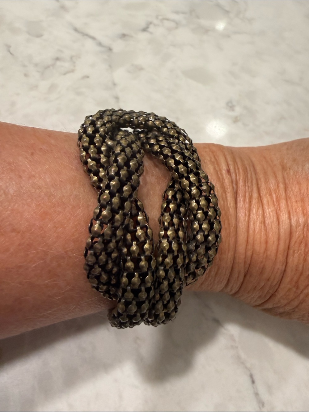 Braided Multi-Strand Knot Bracelet in Antique Gold Tone